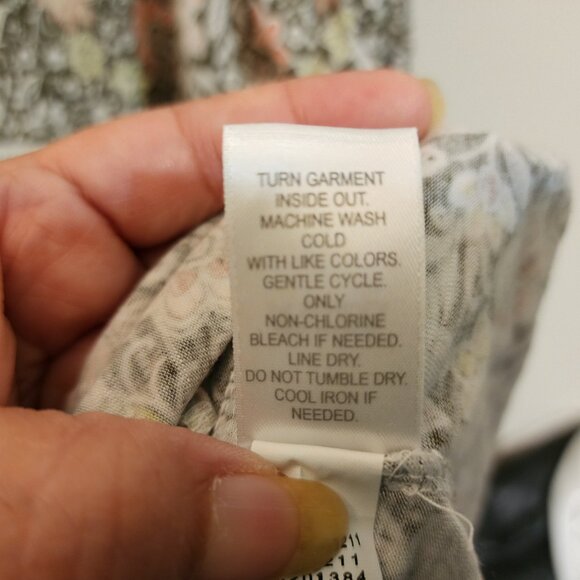 J Jill TierMaxi Floral Dress Women L Boho Khaki Green Slvless Cottage core Chic - Picture 14 of 14